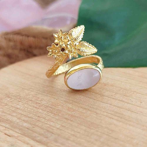 925 Silver Natural Rose Quartz Stone Ring - Special Design 925 Silver Natural Rose Quartz Stone Ring - Special Design