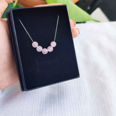 925 Silver Natural Rose Quartz Stone Pendant