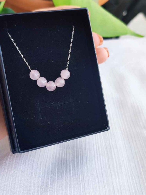 925 Silver Natural Rose Quartz Stone Pendant