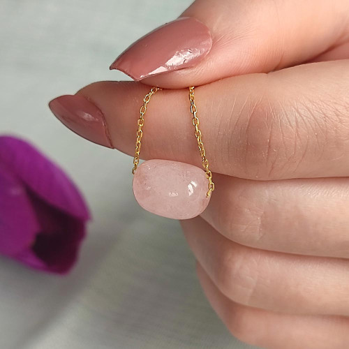 925 Silver Natural Rose Quartz Stone Pendant 925 Silver Natural Rose Quartz Stone Pendant