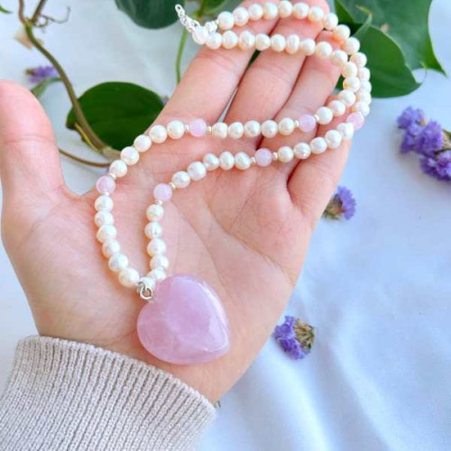 925 Silver Natural Rose Quartz Stone Pendant 925 Silver Natural Rose Quartz Stone Pendant