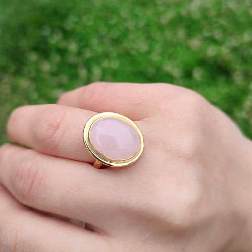 925 Silver Natural Rose Quartz Stone Ring 925 Silver Natural Rose Quartz Stone Ring