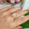 925 Silver Natural Rose Quartz Stone Ring 925 Silver Natural Rose Quartz Stone Ring