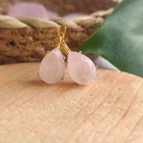 925 Silver Natural Rose Quartz Stone Earring 925 Silver Natural Rose Quartz Stone Earring
