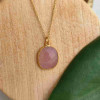 925 Silver Natural Rose Quartz Stone Pendant - Natural Shape 925 Silver Natural Rose Quartz Stone Pendant - Natural Shape