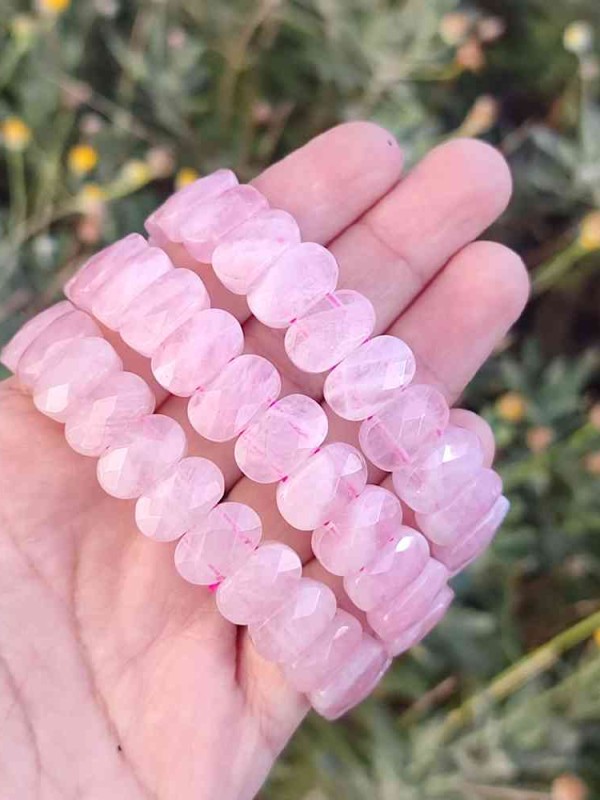 Pembe kuvars Taşi Bileklik