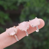925 Silver Natural Rose Quartz Stone Ring