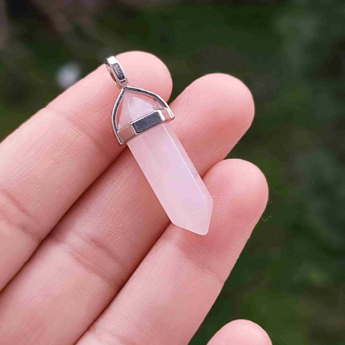 Natural Rose Quartz Stone Pendant Natural Rose Quartz Stone Pendant