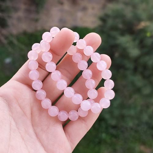 8mm Natural Rose Quartz Stone Bracelet