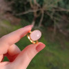 925 Silver Natural Rose Quartz Stone Ring