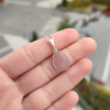925 Silver Natural Rose Quartz Stone Pendant - Natural Shape 925 Silver Natural Rose Quartz Stone Pendant - Natural Shape