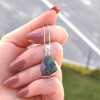 925 Silver Natural Ruby Zoisite Stone Pendant - Raw Shape 925 Silver Natural Ruby Zoisite Stone Pendant - Raw Shape