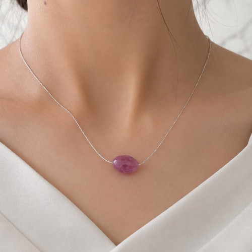 925 Silver Natural Red Ruby Stone Pendant