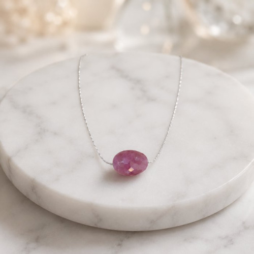 925 Silver Natural Red Ruby Stone Pendant