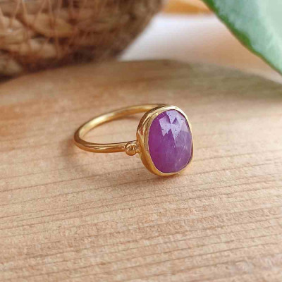 925 Silver Natural Red Ruby Stone Ring