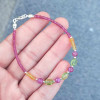 Multi Stone Bracelet , 6mm Green Perİdot , Yellow Sapphire & Ruby Stones Bracelet Multi Stone Bracelet , 6mm Green Perİdot , Yellow Sapphire & Ruby Stones Bracelet