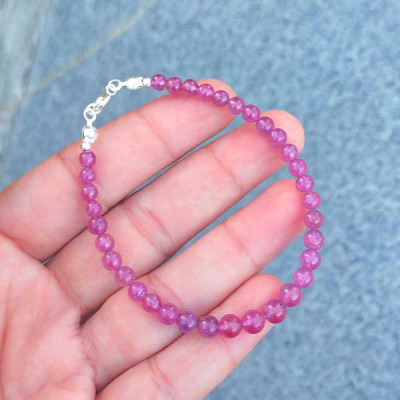 Beautiful Red Ruby Sterling Silver Bracelet