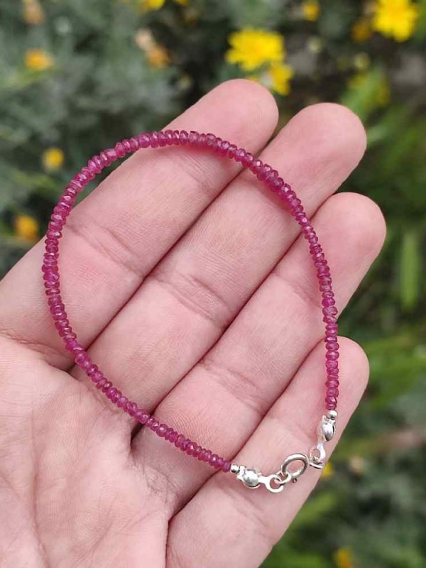 925 Ayar Gümüş Doğal Yakut Taşı Bileklik