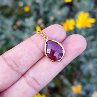 925 Silver Natural Red Ruby Stone Pendant