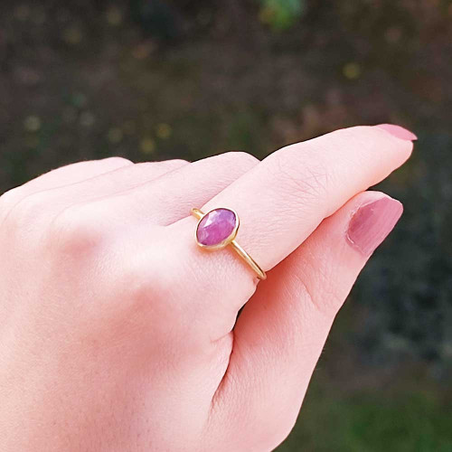925 Silver Natural Red Ruby Stone Ring