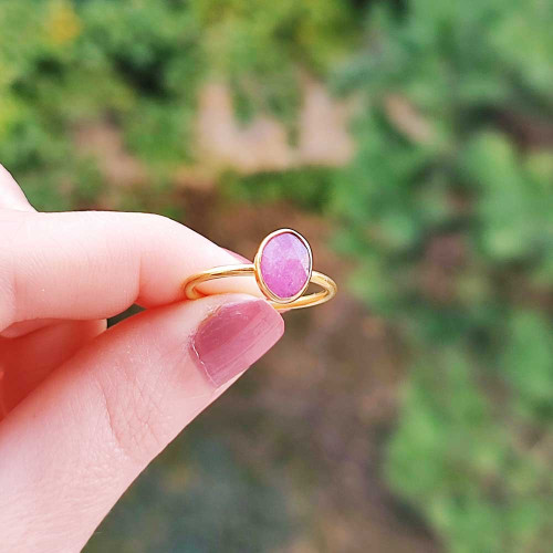 925 Silver Natural Red Ruby Stone Ring 925 Silver Natural Red Ruby Stone Ring