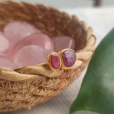 925 Silver Natural Red Ruby Stone Ring