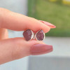 925 Silver Natural Red Ruby Stone Earring - Raw Shape 925 Silver Natural Red Ruby Stone Earring - Raw Shape