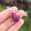 925 Silver Natural Red Ruby Stone Pendant - Raw Shape
