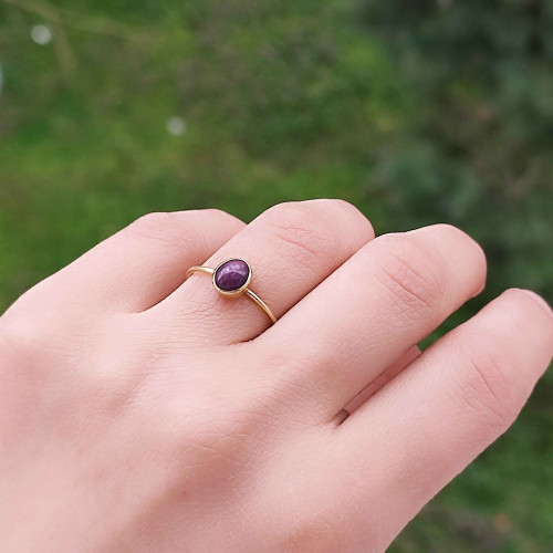 925 Silver Natural Red Ruby Stone Ring