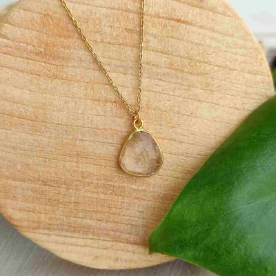 925 Silver Natural Golden Rutilated Quartz Stone Pendant