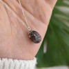925 Silver Natural Black Rutilated Quartz Stone Pendant