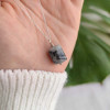 925 Silver Natural Black Rutilated Quartz Stone Pendant