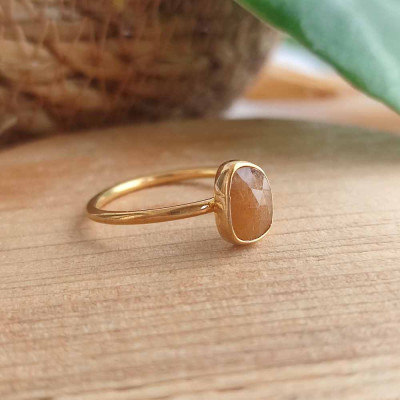 925 Sterling Silver Yellow Sapphire stone Ring