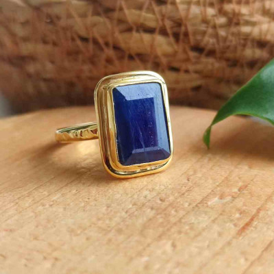 925 Sterling Silver Blue Sapphire stone Ring