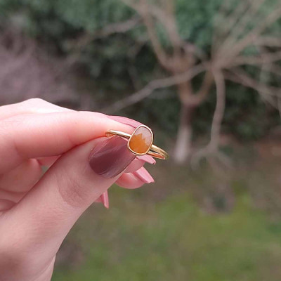 925 Sterling Silver Yellow Sapphire stone Ring