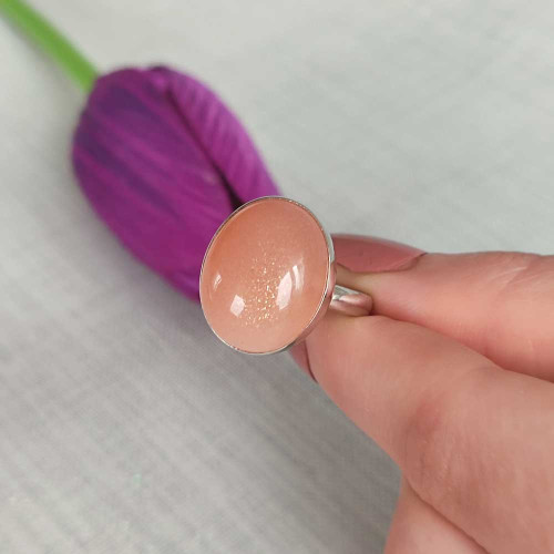 925 Sterling Silver Sun stone Ring