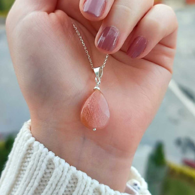 925 Sterling Silver Sun stone Pendant