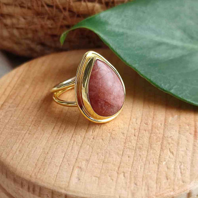 925 Sterling Silver Sun stone Ring