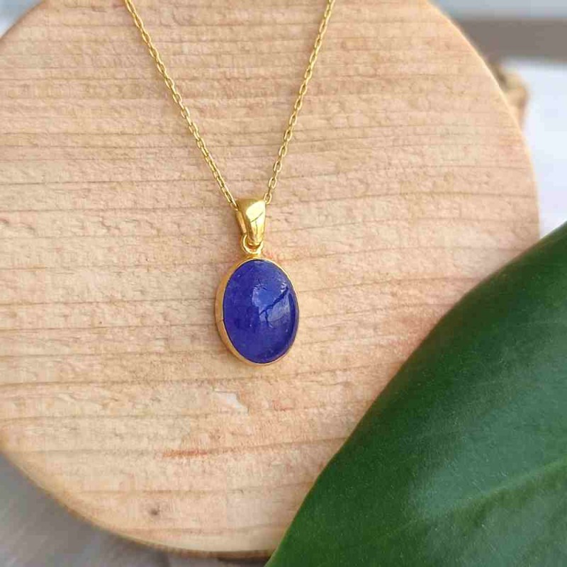 925 Sterling Silver Natural Tanzanite Stone Pendant