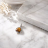 925 Silver Natural Tiger Eye Stone Pendant - Natural Shape