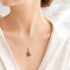 925 Silver Natural Tiger Eye Stone Pendant - Natural Shape