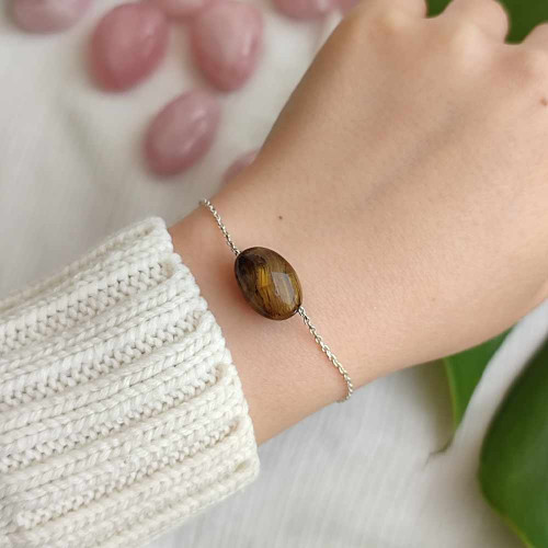 925 Sterling Silver Natural Tiger Eye Stone Bracelet 925 Sterling Silver Natural Tiger Eye Stone Bracelet