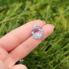 925 Silver Rare Blue Topaz Stone Pendant