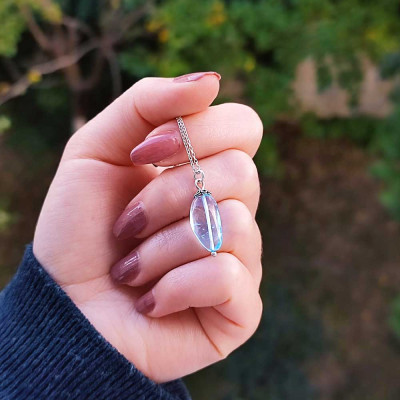 925 Silver Rare Blue Topaz Stone Pendant