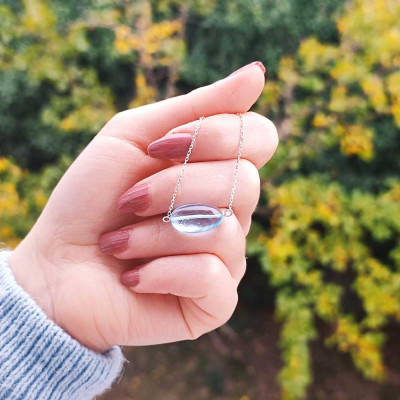 925 Silver Rare Blue Topaz Stone Pendant