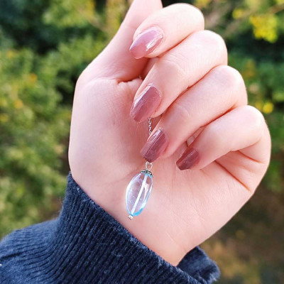 925 Silver Rare Blue Topaz Stone Pendant