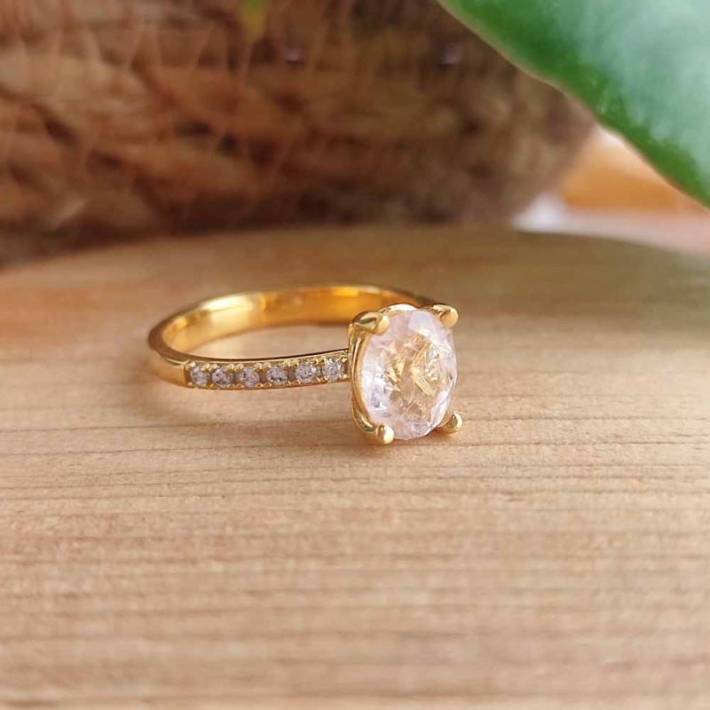 925 Silver Pink Tourmaline Stone Ring