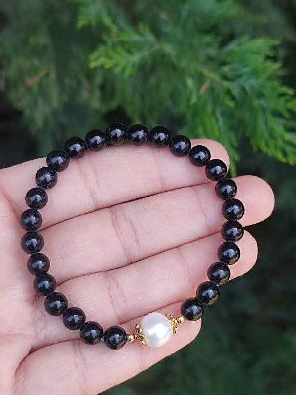 6mm Siyah Oniks Taşi Bileklik