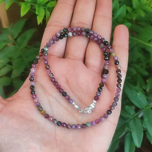 925 Sterling Silver Natural Tourmaline Necklace