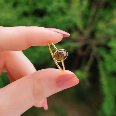 925 Silver Green Tourmaline Ring